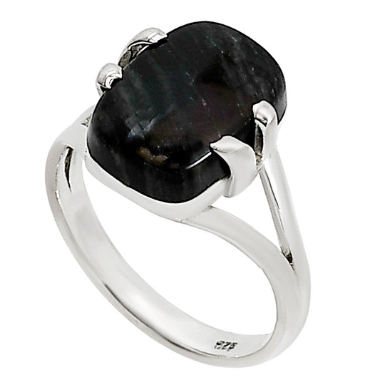 Silver Leaf Obsidian Ring size-8 R-1504 SDR253547