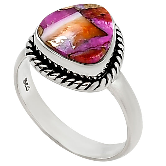 Kingman Orange Dahlia Turquoise Ring size-7 R-1009 SDR254150