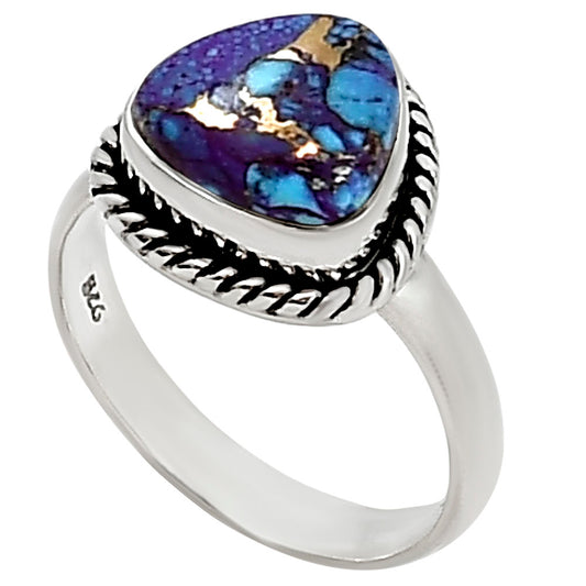 Kingman Purple Dahlia Turquoise Ring size-7.5 R-1009 SDR254157