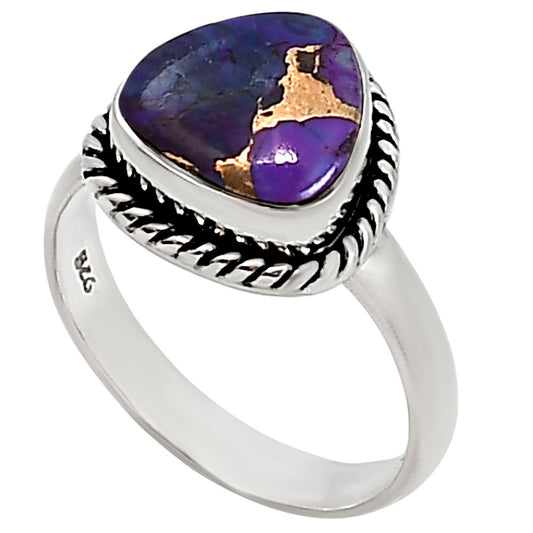 Copper Purple Turquoise Ring size-7.5 R-1009 SDR254174