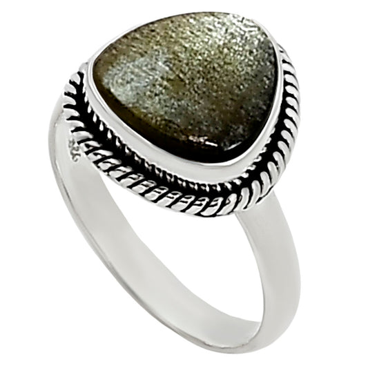 Silver Obsidian Ring size-9 R-1009 SDR254175