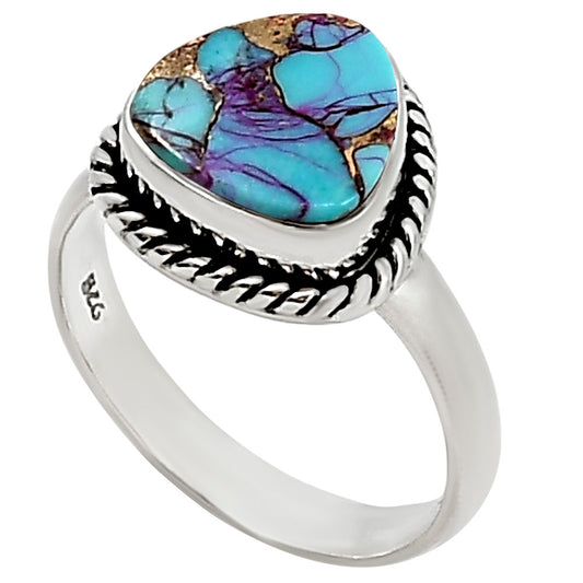 Kingman Purple Dahlia Turquoise Ring size-7.5 R-1009 SDR254197