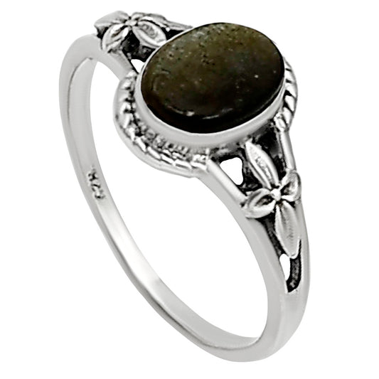 Silver Obsidian Ring size-8 R-1300 SDR254328