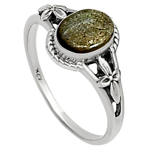 Silver Obsidian Ring size-5 R-1300 SDR254336