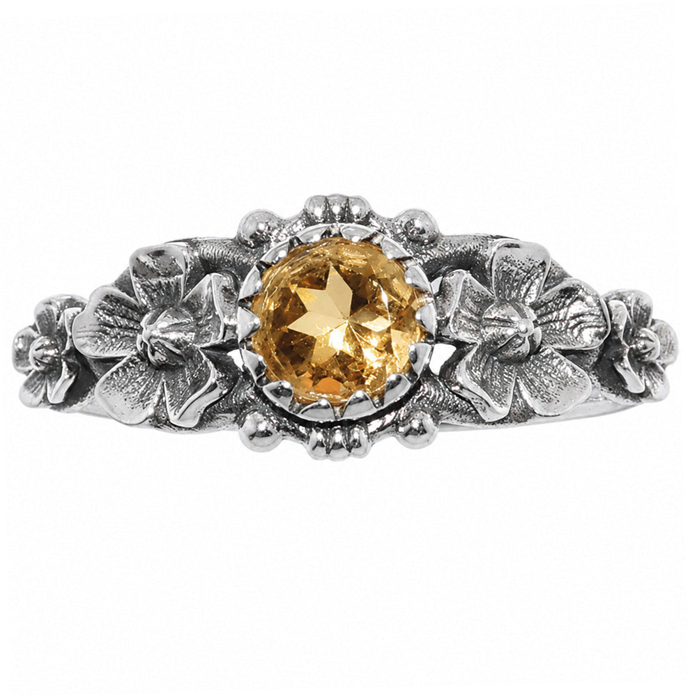 Floral - Citrine Ring size-8 R-1292 SDR254681