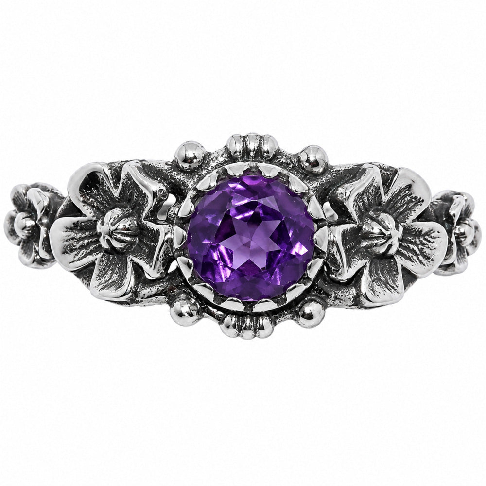 Floral - African Amethyst Ring size-8 R-1292 SDR254705