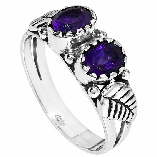 Leaf - Amethyst Ring size-5 R-1791 SDR254731