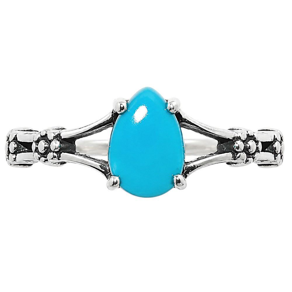 Floral - Sleeping Beauty turquoise Ring size-5 R-1720 SDR254924