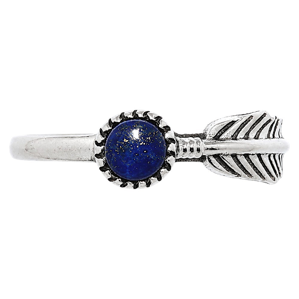 Feather - Lapis Lazuli Ring size-5 R-1042 SDR255119
