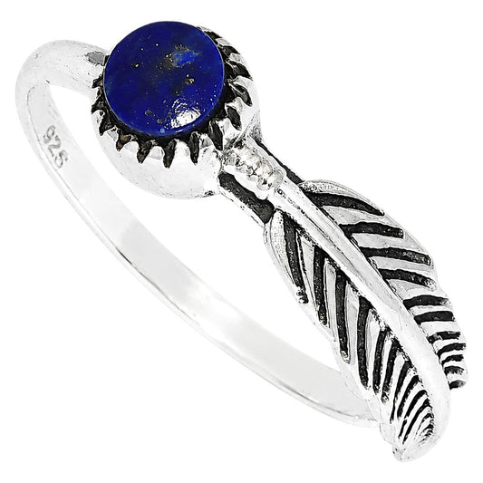 Feather - Lapis Lazuli Ring size-5 R-1042 SDR255122