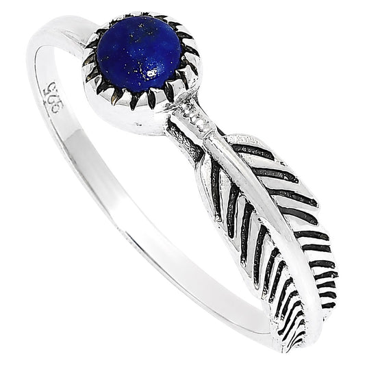 Feather - Lapis Lazuli Ring size-6 R-1042 SDR255123