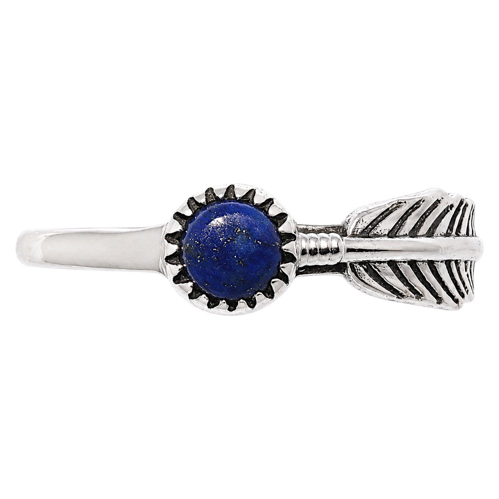Feather - Lapis Lazuli Ring size-7 R-1042 SDR255132