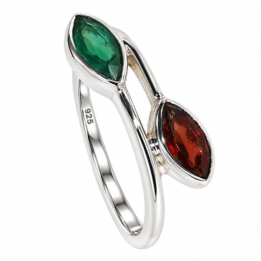 Green Onyx and Garnet Ring size-8 R-1235 SDR255478