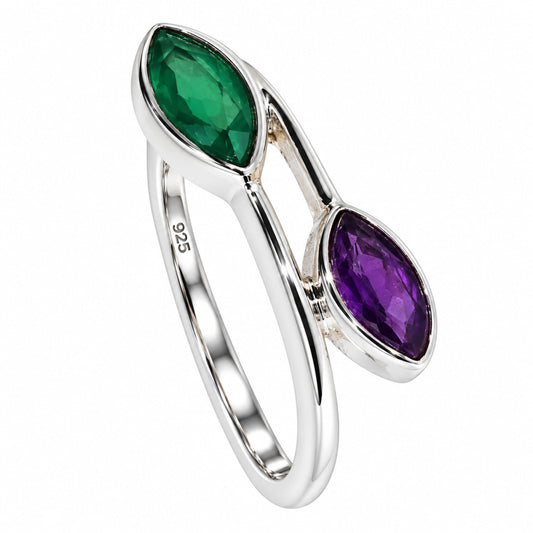 Green Onyx and African Amethyst Ring size-9 R-1235 SDR255482