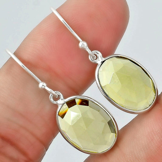 Faceted Lemon Quartz Pendant Earrings Set T-1001 SDT01327