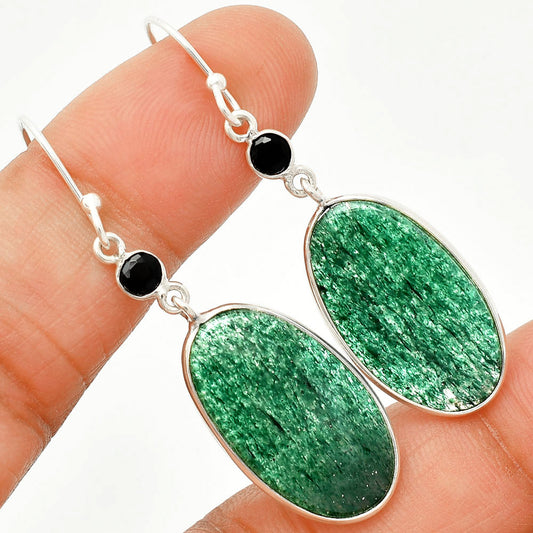 Green Aventurine & Black Onyx Pendant Earrings Set T-1010 SDT03282
