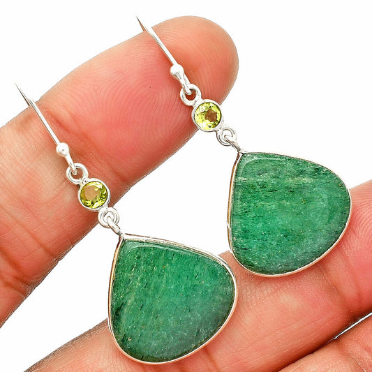 Green Aventurine & Peridot Pendant Earrings Set T-1010 SDT03302