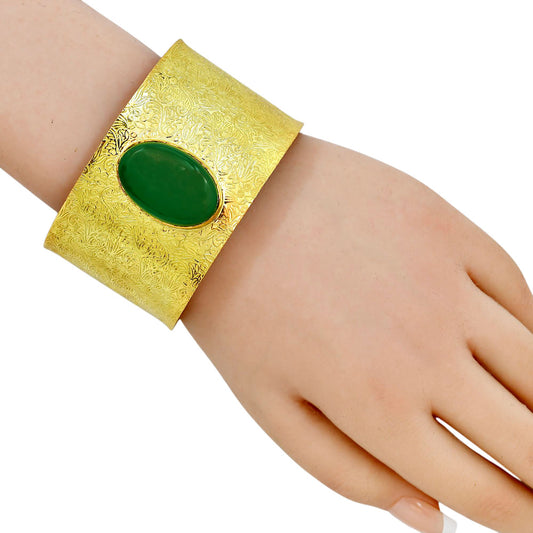 Green Onyx Cuff Bangle Bracelet BM-1058 TB01002