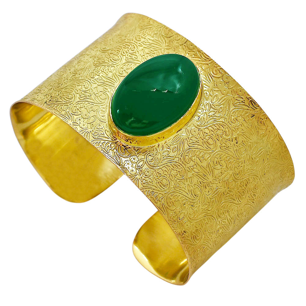 Green Onyx Cuff Bangle Bracelet BM-1058 TB01002
