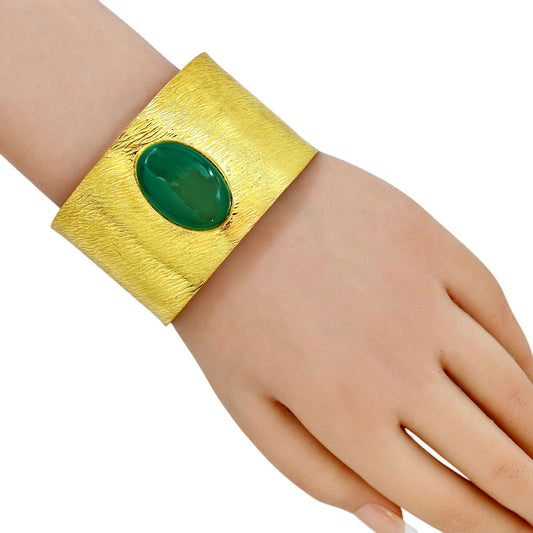 Green Onyx Cuff Bangle Bracelet BM-1058 TB01003
