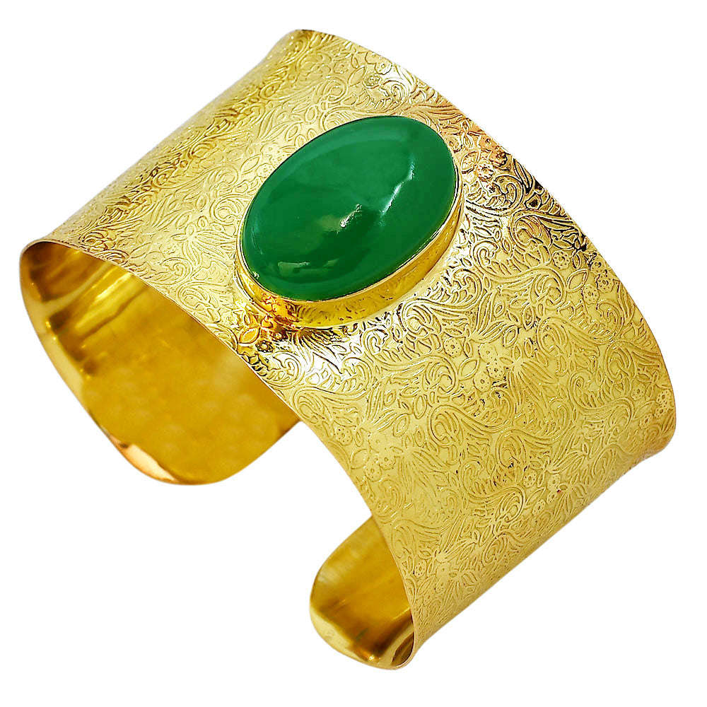 Green Onyx Cuff Bangle Bracelet BM-1058 TB01004