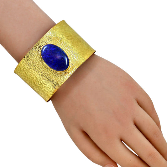 Lapis Lazuli Cuff Bangle Bracelet BM-1058 TB01005