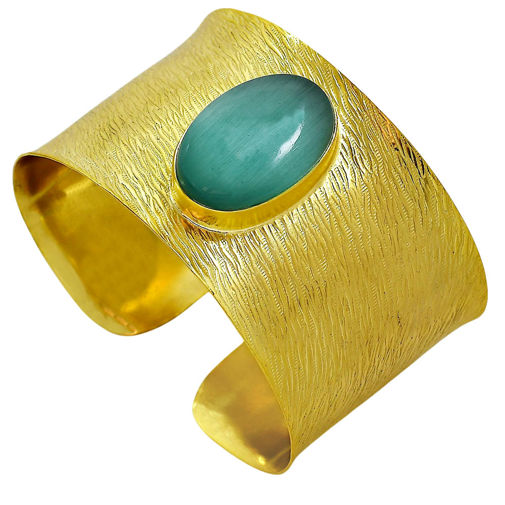 Green Quartz Cuff Bangle Bracelet BM-1058 TB01007