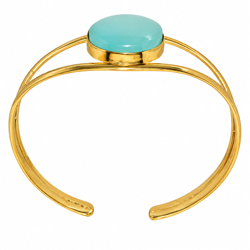 Aqua Chalcedony Cuff Bangle Bracelet BM-1013 TB01060