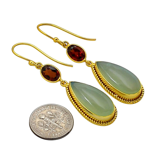 Aqua Chalcedony Earrings EM-1055 TE01043