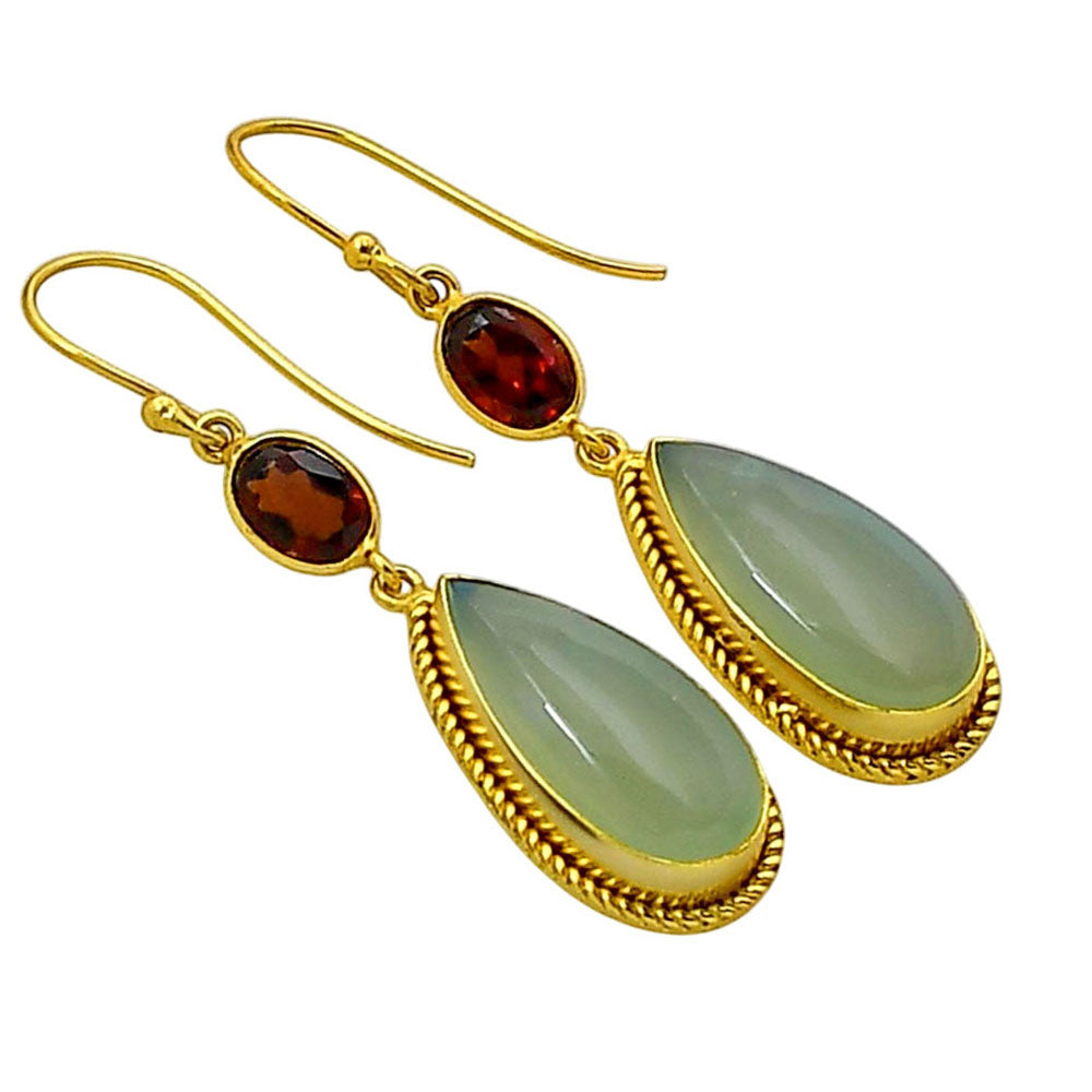 Aqua Chalcedony Earrings EM-1055 TE01043