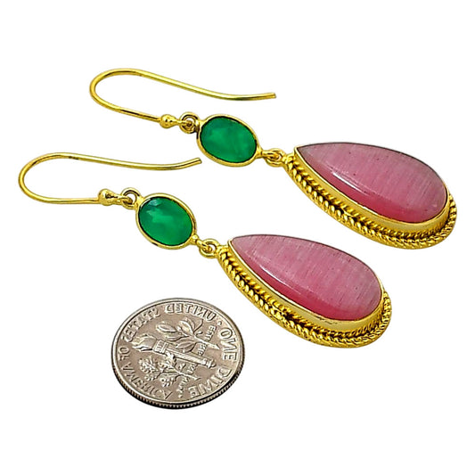 Pink Selenite Earrings EM-1055 TE01046