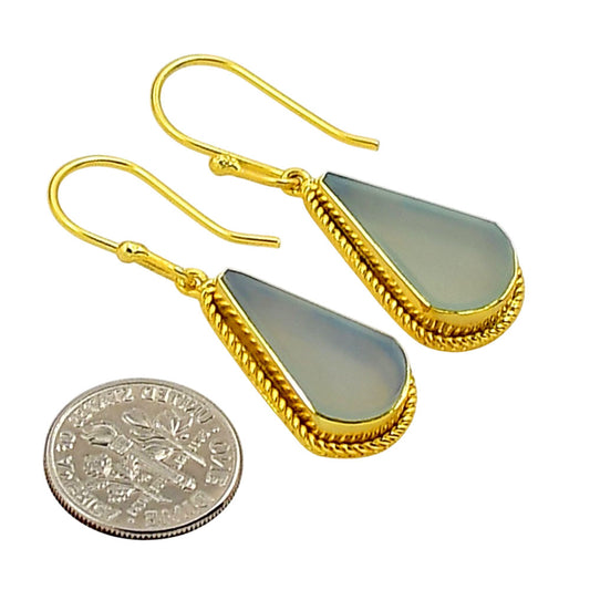 Aqua Chalcedony Earrings EM-1055 TE01054