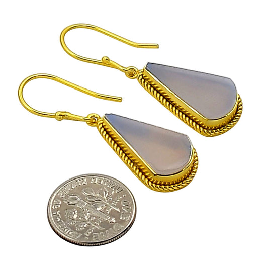 Aqua Chalcedony Earrings EM-1055 TE01055
