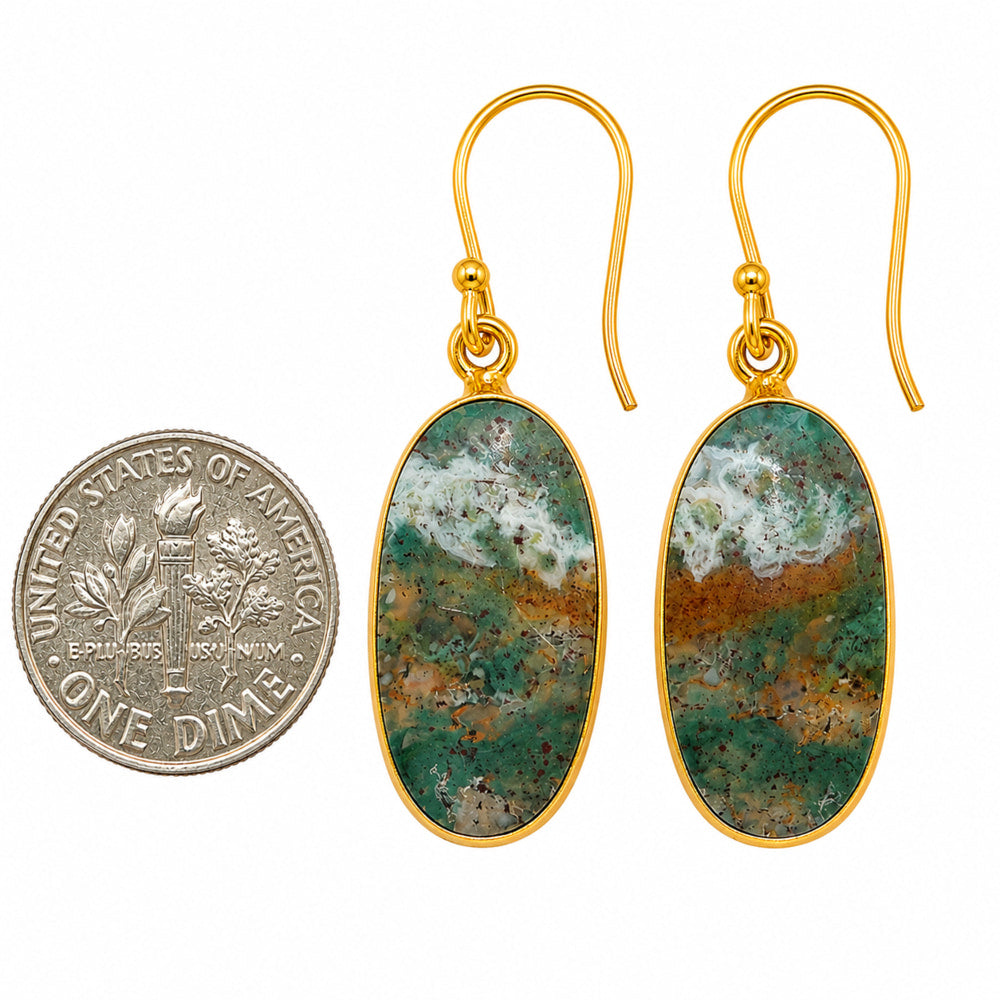 Moss Agate Earrings EM-1001 TE01106