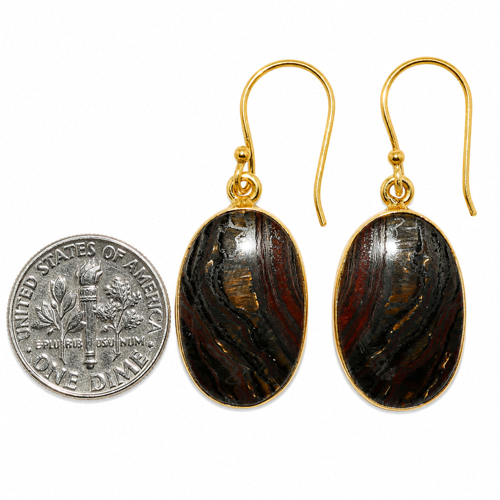 Iron Tiger Eye Earrings EM-1001 TE01142