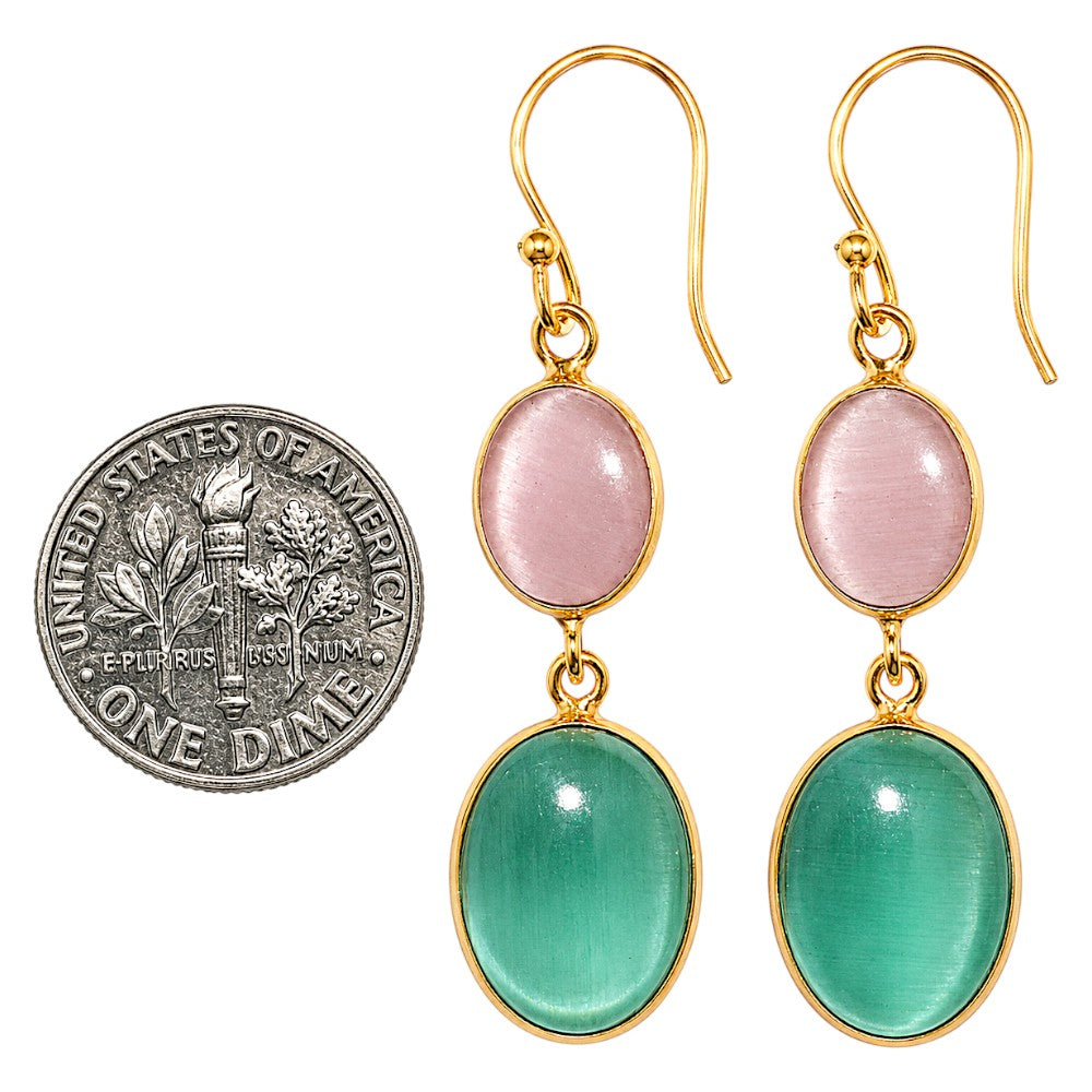 Green Quartz and Pink Quartz Earrings EM-1002 TE01160