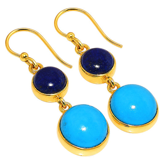 Sleeping Beauty Turquoise and Lapis Lazuli Earrings EM-1002 TE01165