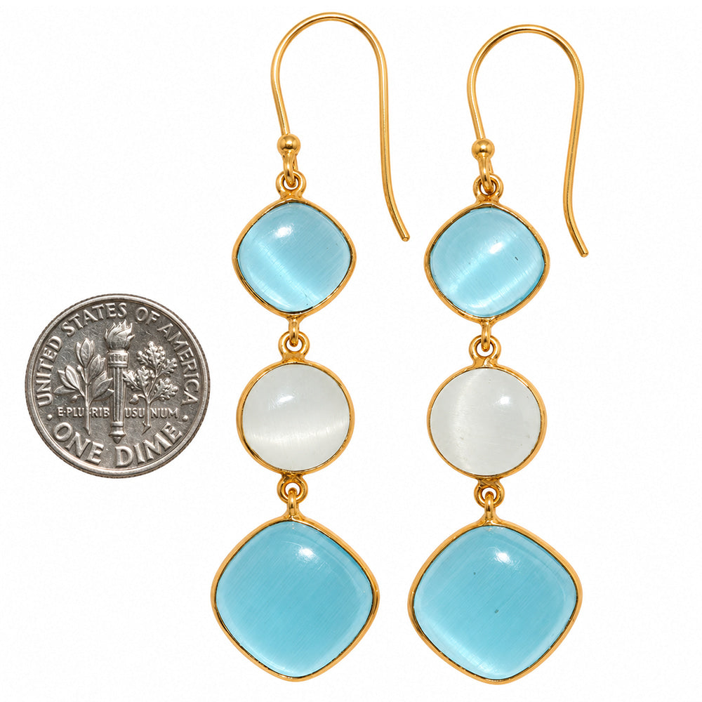 Blue Selenite and White Selenite Earrings EM-1007 TE01202
