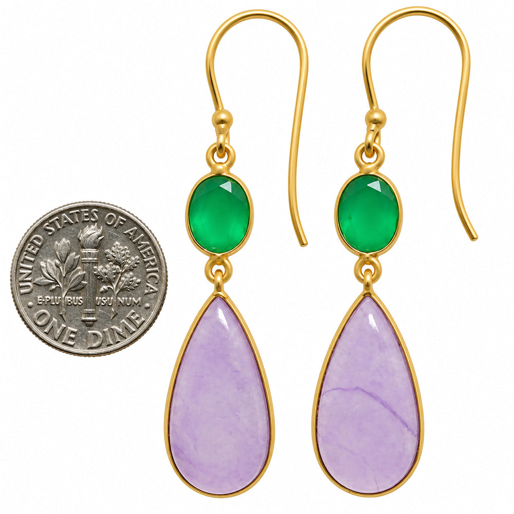 Dragon Vein Agate and Green Onyx Earrings EM-1002 TE01227