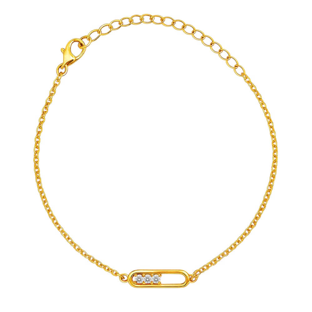 Minimal 18K Gold Plated Gemstone Bar Bracelet – Handmade Jewelry TGB1007 BM-1055