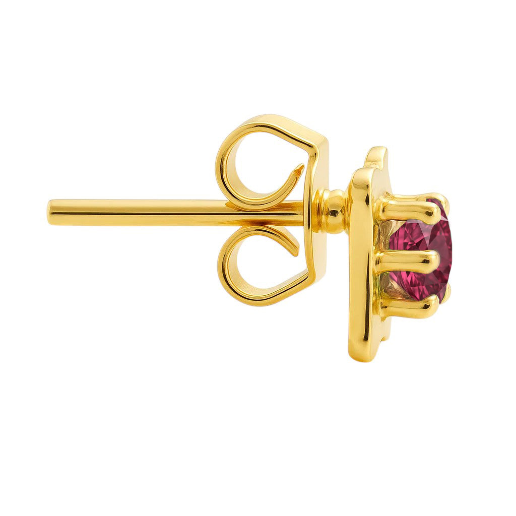 18K Gold Plated Round Gemstone Earrings for Women, Classic Studs TGE1036 EM-1291