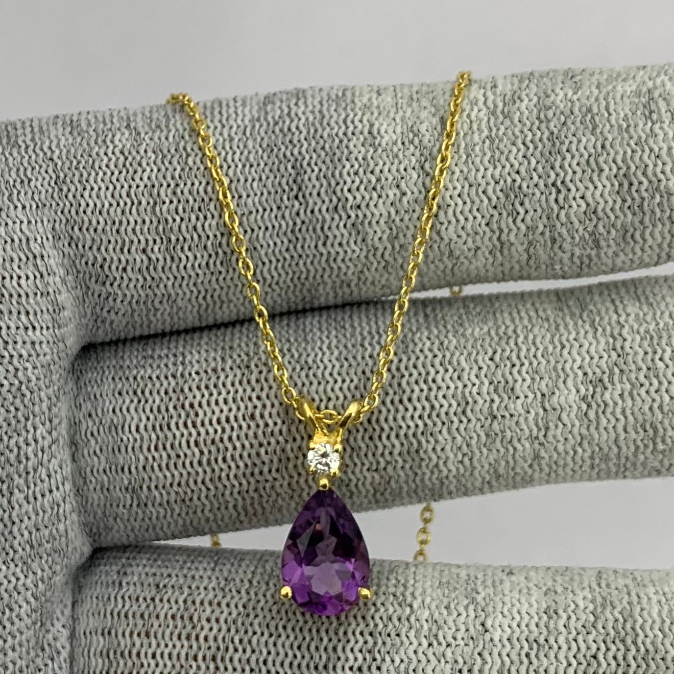 18K Gold Plated Pear Cut Gemstone Necklace Jewelry Everyday Wear TGN1011 NM-1040