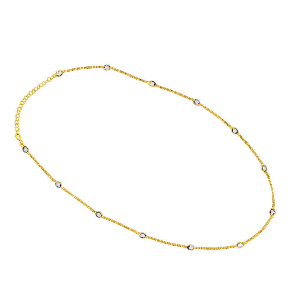 Elegant Stone 18K Gold Plated Chain Necklace for Daily & Party Wear TGN1020