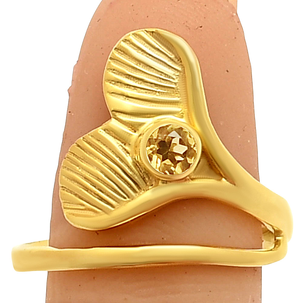18K Gold Plated Mermaid Tail Design Birthstone Ring for Women TGR1020 RM-1070