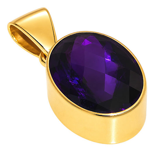 African Amethyst Checker Pendant PM-1001 TP01019