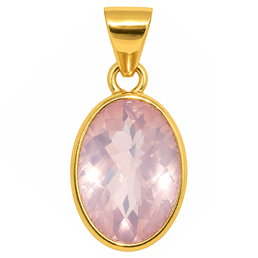 Rose Quartz Checker Pendant PM-1001 TP01199