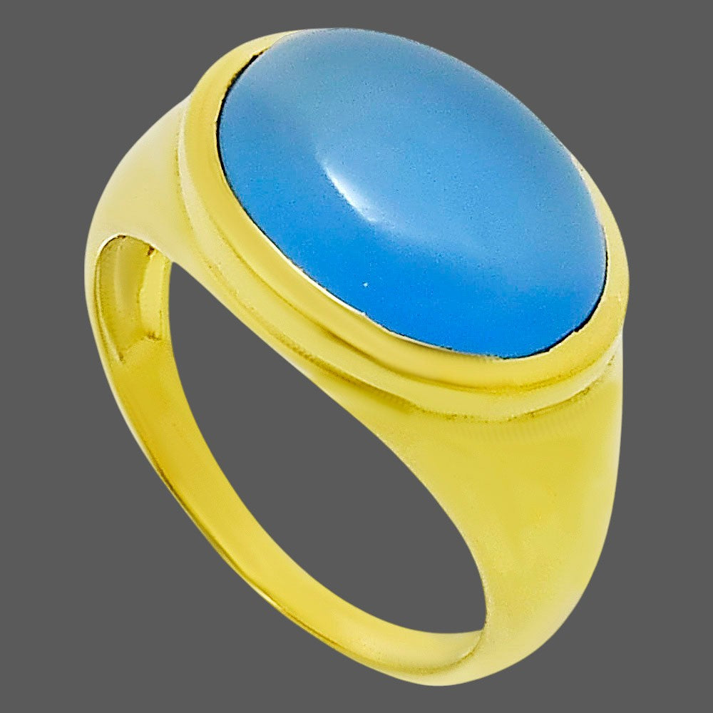 18K Gold Plated Blue Quartz Ring size-11 RM-1115 TR01025