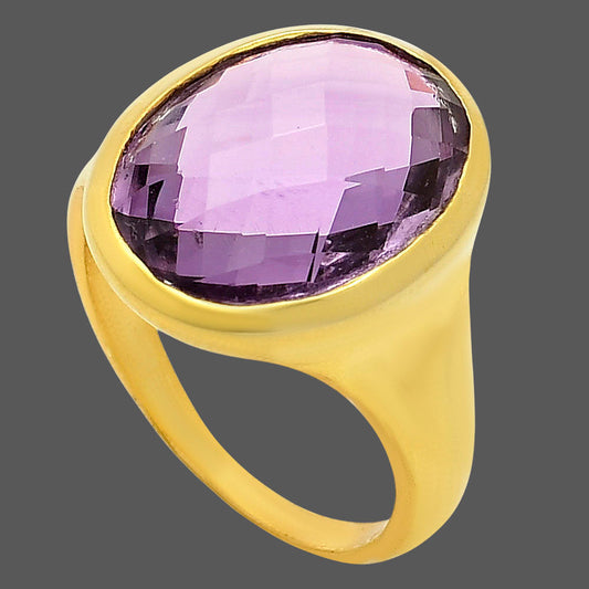 Amethyst Checker Briolette Ring size-9 RM-1004 TR01119