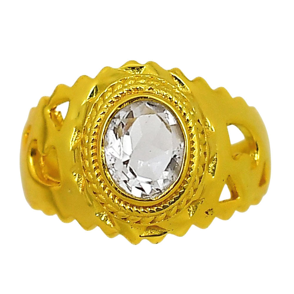 White Quartz Ring size-8 RM-1299 TR01220