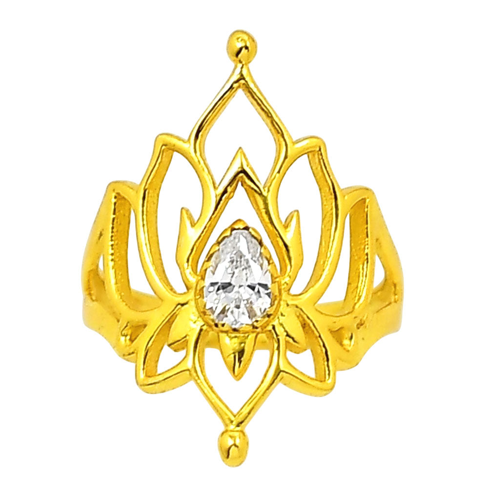 White Zircon Ring size-7 RM-1526 TR01268